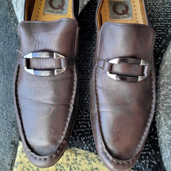 Brand Q Handmade Luxury Italian Brown Leather Almond Toe Moccasins main image 4